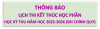LỊCH THI KẾT THÚC HỌC PHẦN HỌC KỲ THU NĂM HỌC 2025 - 2026 HỆ ĐẠI HỌC CHÍNH QUY
